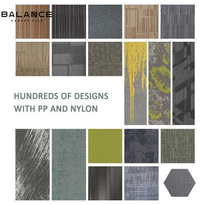 商用部屋 カーペットタイル 100% PP モジュール型 ループパイルビツン材料でタフ