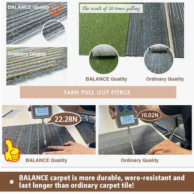 商用部屋 カーペットタイル 100% PP モジュール型 ループパイルビツン材料でタフ