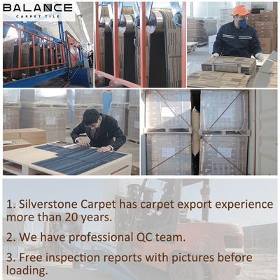 商用部屋 カーペットタイル 100% PP モジュール型 ループパイルビツン材料でタフ