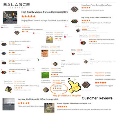 商用部屋 カーペットタイル 100% PP モジュール型 ループパイルビツン材料でタフ