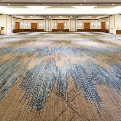 バンケットホール 床 立方形 防火ナイロン カーペット 2m x 4m 青いストライプデザイン